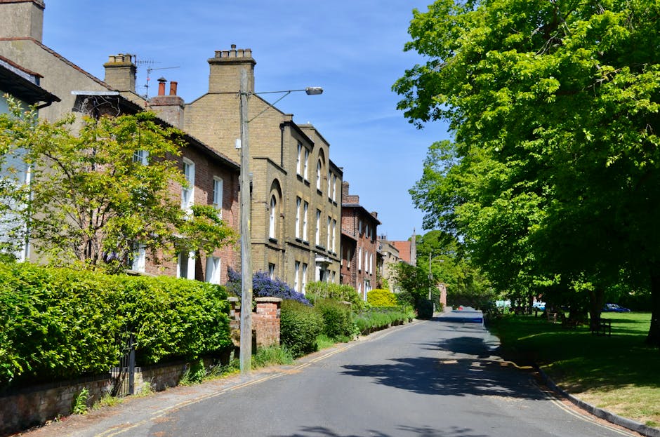 An aerial view of a densely packed residential neighborhood in Walthamstow Village, featuring closely situated terraced houses with varying roof styles, narrow streets lined with parked cars, and smal